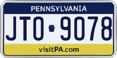 PA license plate JTO9078