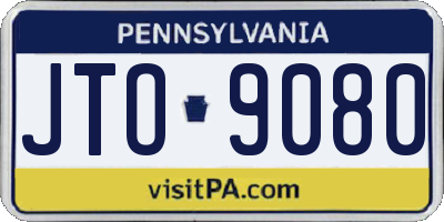 PA license plate JTO9080