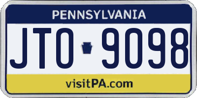 PA license plate JTO9098