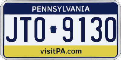PA license plate JTO9130
