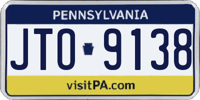 PA license plate JTO9138