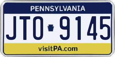 PA license plate JTO9145