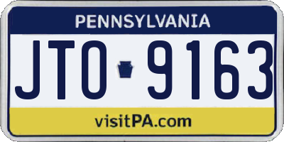 PA license plate JTO9163