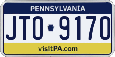 PA license plate JTO9170