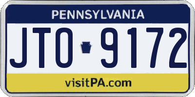 PA license plate JTO9172