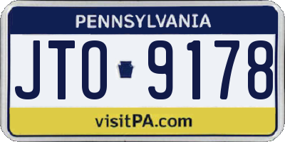 PA license plate JTO9178