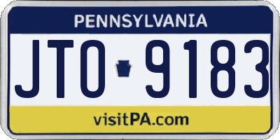 PA license plate JTO9183
