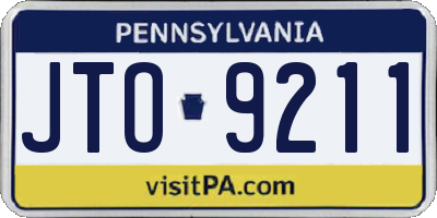 PA license plate JTO9211