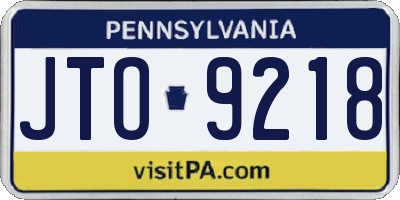 PA license plate JTO9218