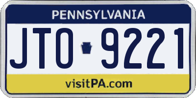 PA license plate JTO9221