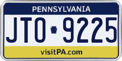 PA license plate JTO9225