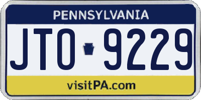 PA license plate JTO9229