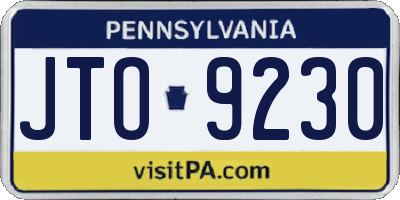 PA license plate JTO9230