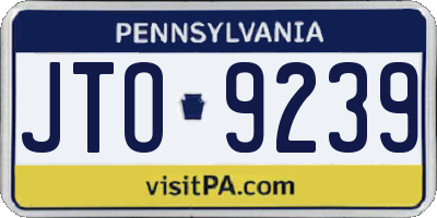 PA license plate JTO9239