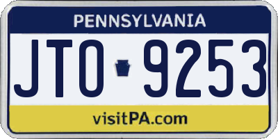 PA license plate JTO9253