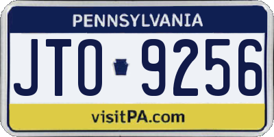 PA license plate JTO9256