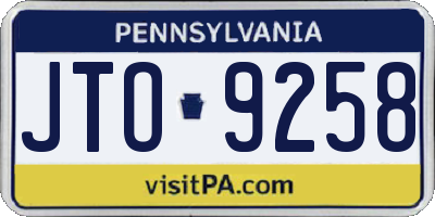 PA license plate JTO9258