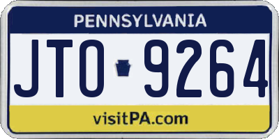 PA license plate JTO9264