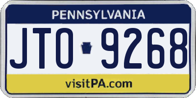 PA license plate JTO9268