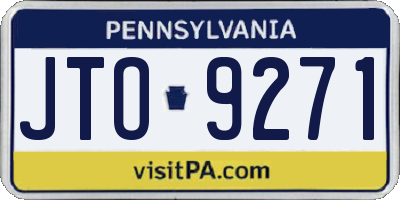 PA license plate JTO9271