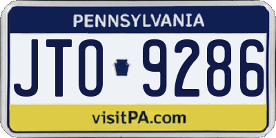 PA license plate JTO9286