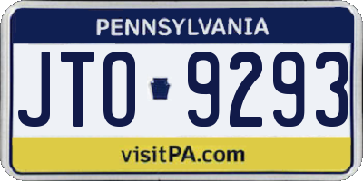 PA license plate JTO9293