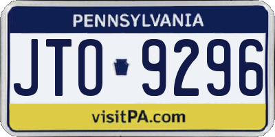 PA license plate JTO9296