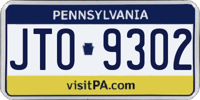 PA license plate JTO9302