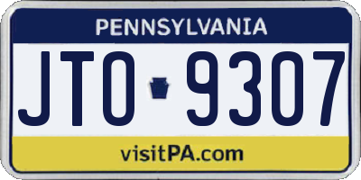 PA license plate JTO9307