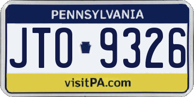 PA license plate JTO9326