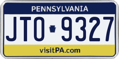 PA license plate JTO9327