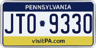PA license plate JTO9330