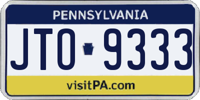 PA license plate JTO9333