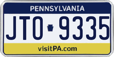 PA license plate JTO9335