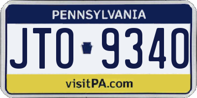 PA license plate JTO9340