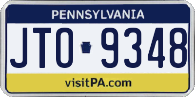 PA license plate JTO9348