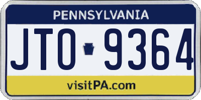 PA license plate JTO9364