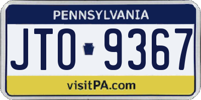 PA license plate JTO9367