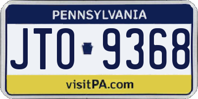 PA license plate JTO9368