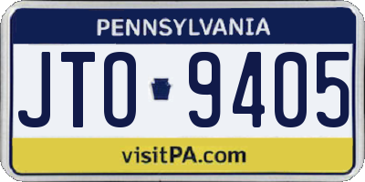 PA license plate JTO9405