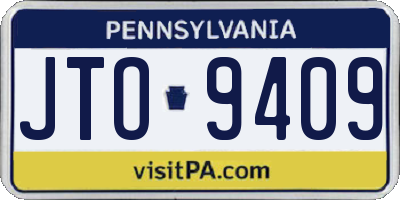 PA license plate JTO9409