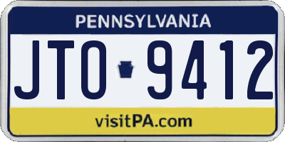 PA license plate JTO9412