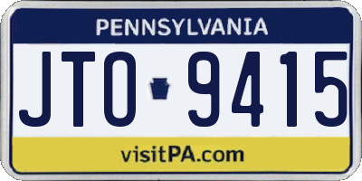 PA license plate JTO9415