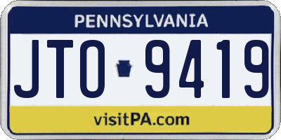 PA license plate JTO9419