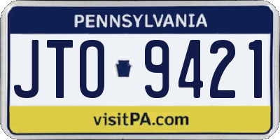 PA license plate JTO9421