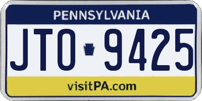 PA license plate JTO9425
