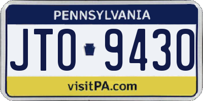 PA license plate JTO9430