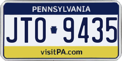 PA license plate JTO9435