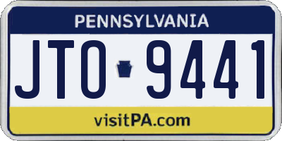 PA license plate JTO9441