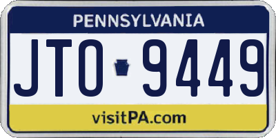 PA license plate JTO9449